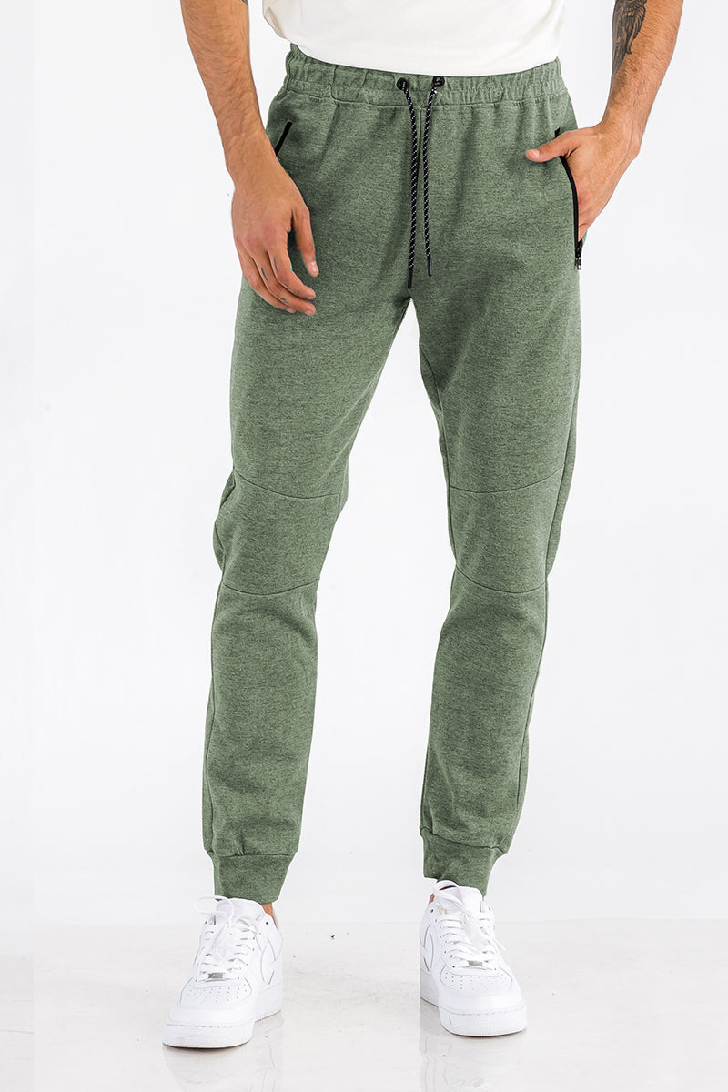 Green Heathered Cotton Sweats