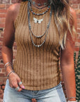 Solid Mineral Wash Ribbed Tank Top