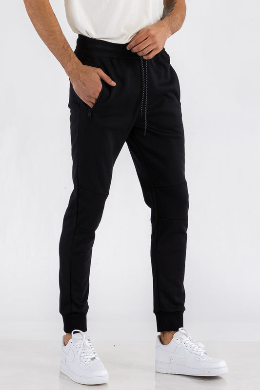 Black Heathered Cotton Sweats