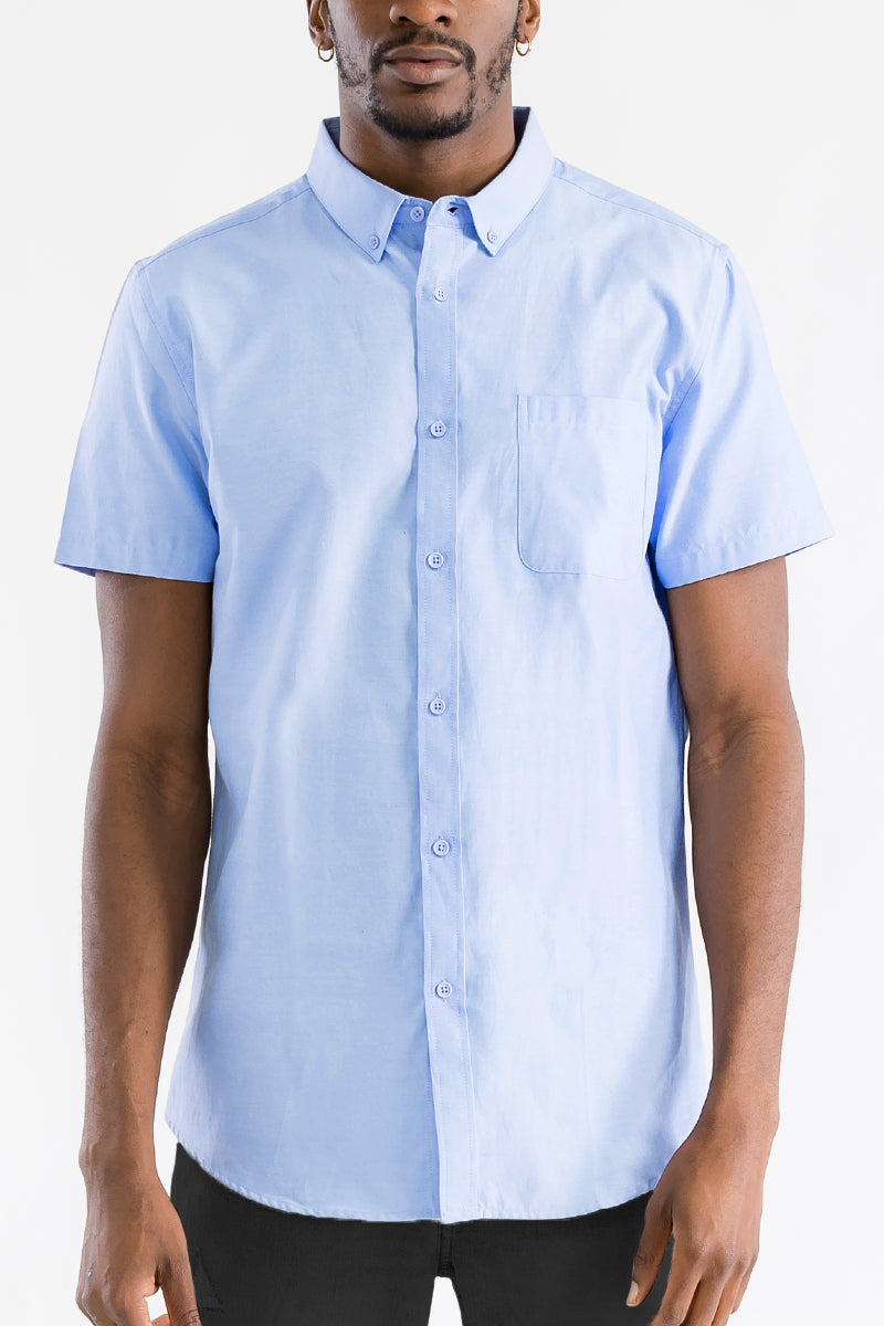 Light Blue Short Sleeve Button Down Shirt