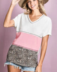BiBi Colr Block Waffle Knit Top