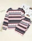 Christmas Geometric Pullover and Pants Lounge Set