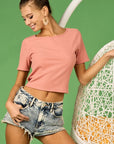 BiBi Rib Knit with Back Cross and Tied Detailed Top