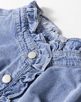 Beau Blue Ruffled Long Sleeve Denim Shirt