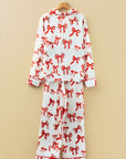 Christmas Bow Top and Pants Pajama Set