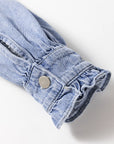 Beau Blue Ruffled Long Sleeve Denim Shirt