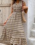 Women's New Comfortable Retro Sleeveless V-Neck High Waist Dress