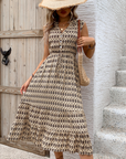 Women's New Comfortable Retro Sleeveless V-Neck High Waist Dress