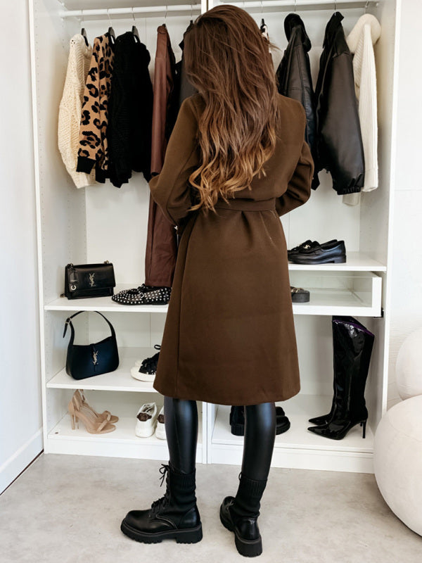 Double-Breasted Tie-Strap Coat