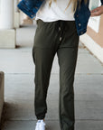 Light Weight Joggers in Moss Green