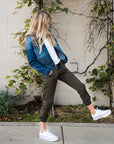 Light Weight Joggers in Moss Green