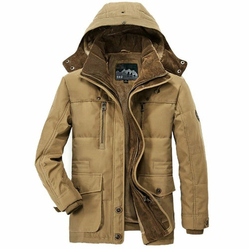 Hooded Winter Parka Coat with Inner Fleece