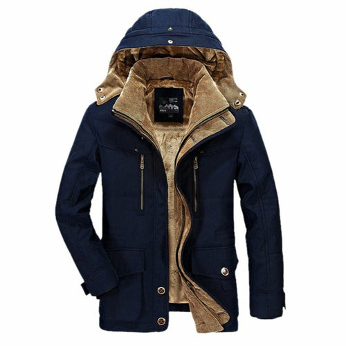 Hooded Winter Parka Coat with Inner Fleece