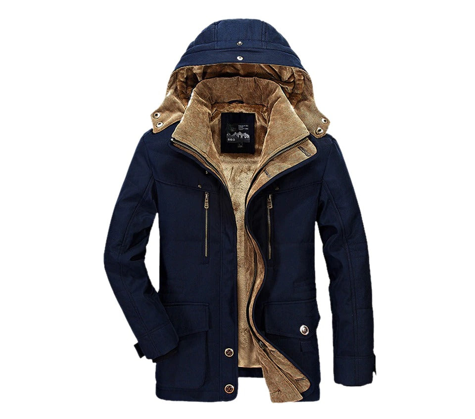 Hooded Winter Parka Coat with Inner Fleece