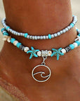Ocean Theme Double Layer Anklet